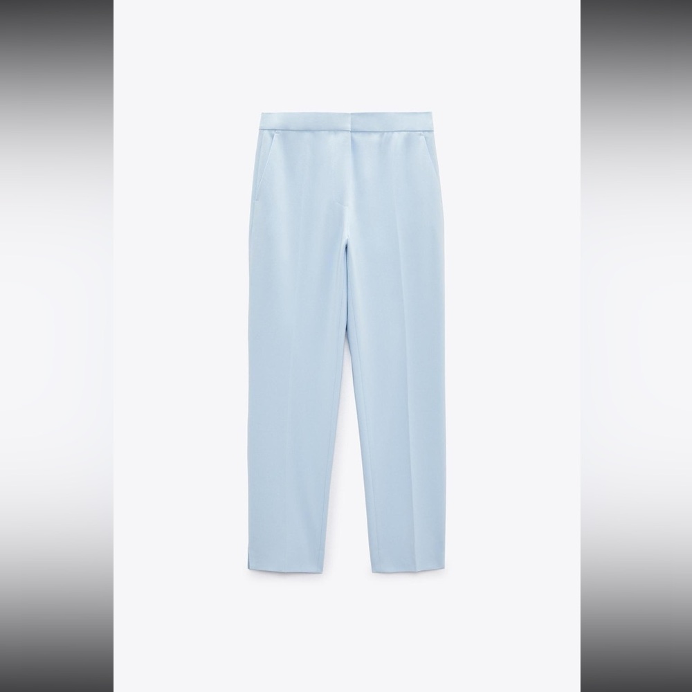 zara light blue ankle pants, slim fit